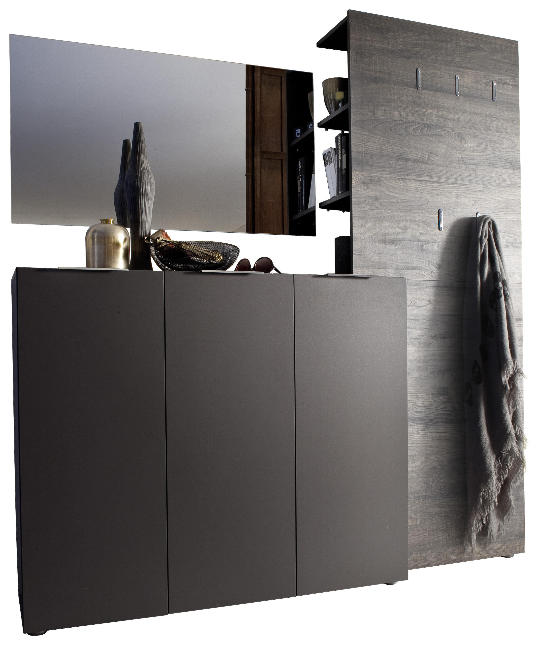 GARDEROBE Anthrazit, Wengefarben - Wengefarben/Anthrazit, Design (175/190/39cm) - Carryhome