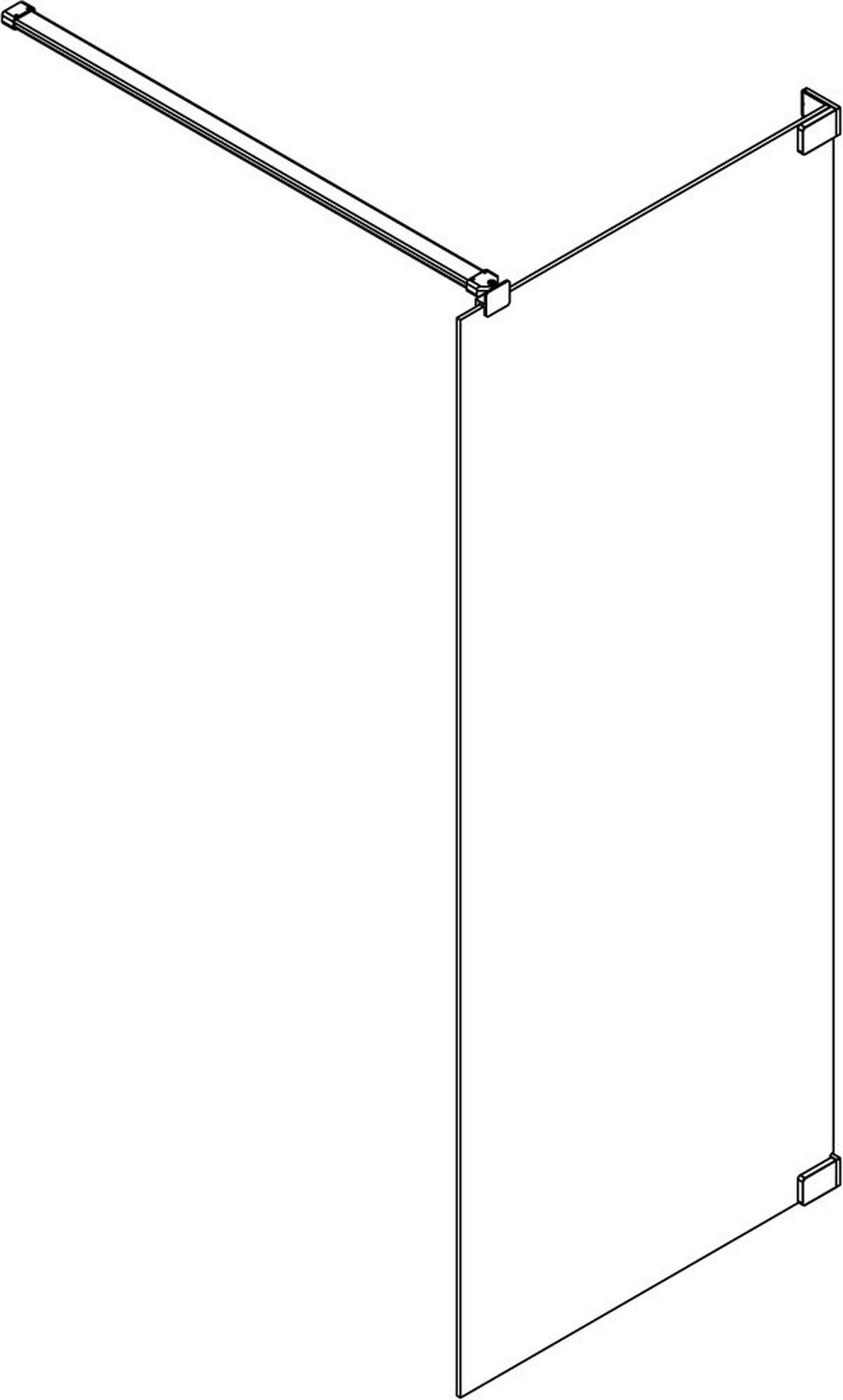 DUSCHTRENNWAND Schwarz  100/200 cm  - Schwarz, KONVENTIONELL, Glas/Metall (100/200cm) - Schöner Wohnen