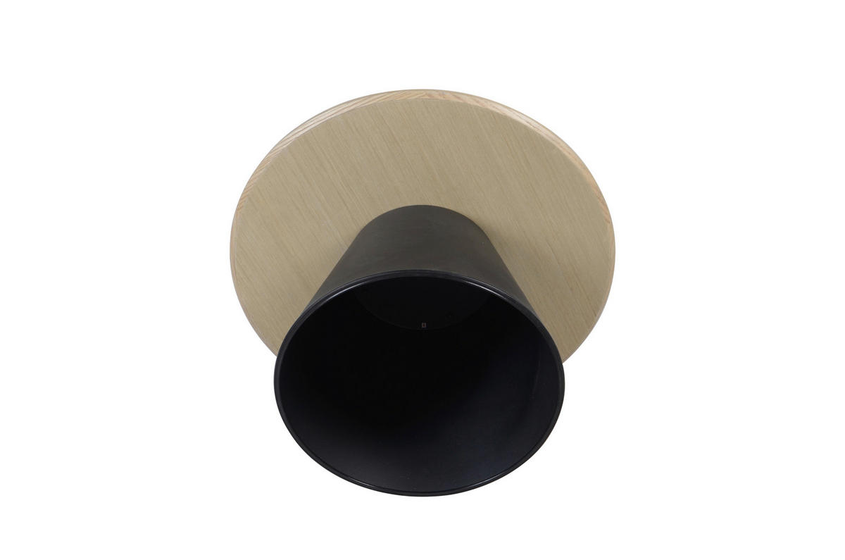 COUCHTISCH Eiche furniert 78/78/41 cm rund Schwarz, Eichefarben  - Eichefarben/Schwarz, KONVENTIONELL, Holz/Metall (78/78/41cm) - Stylife