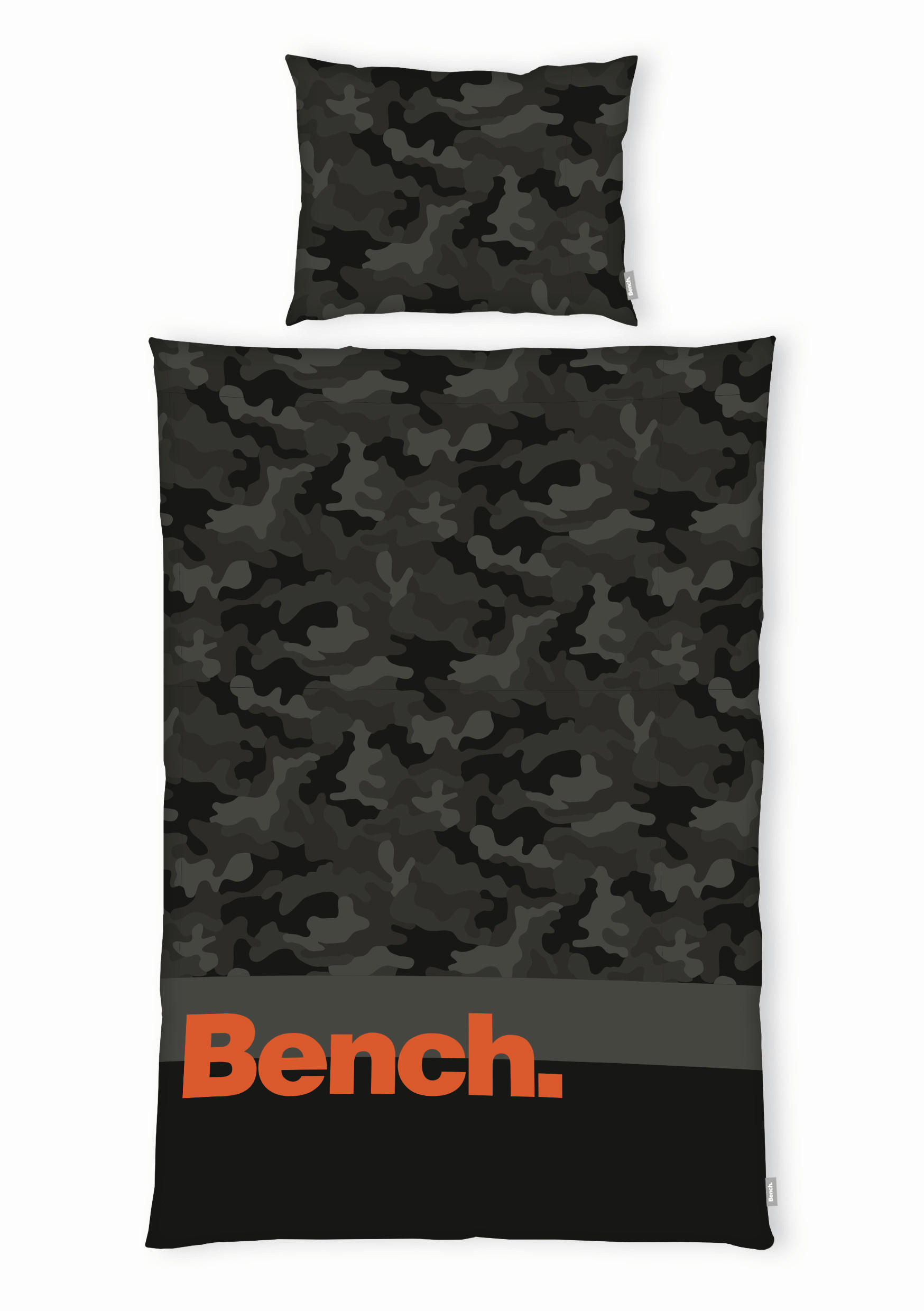 POSTELJINA ZA MLADE BENCH 140/200 cm renforcé tkanina narandžasta, crna  - crna/narandžasta, Konvencionalno, tekstil (140/200cm) - Bench