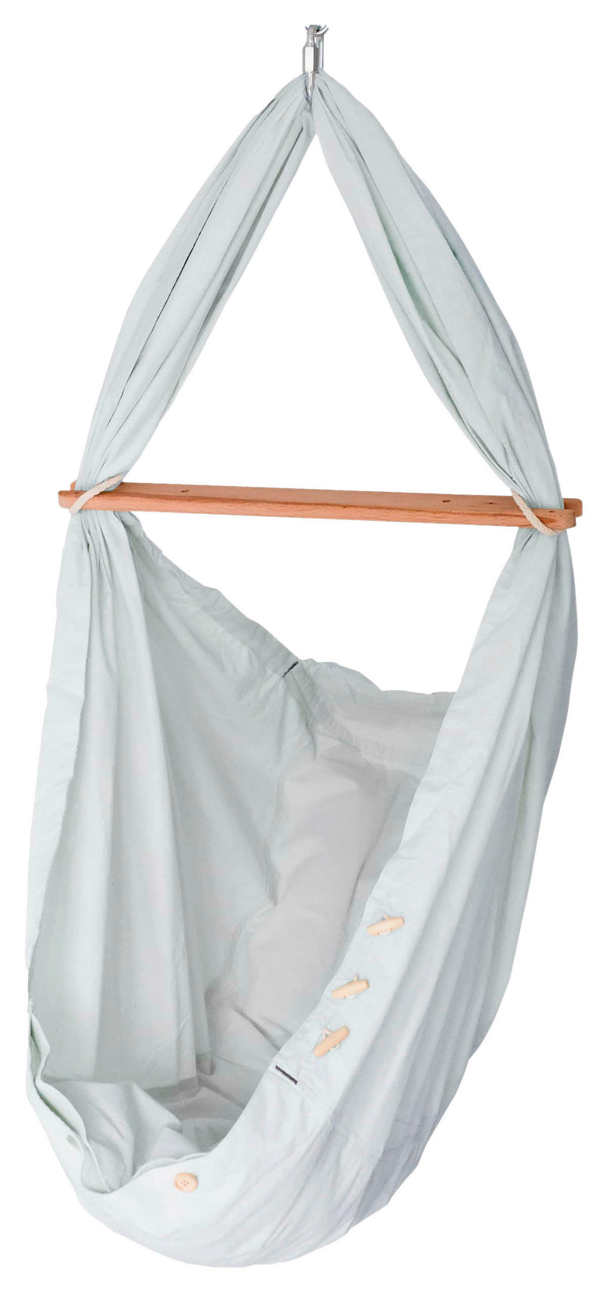 FEDERWIEGE ORGANIC AIRGREY  Hellgrau  - Hellgrau, Basics, Textil/Metall (30/166/137cm) - SCHMUSEWOLKE