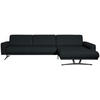 ECKSOFA in Echtleder Anthrazit  - Anthrazit, Konventionell, Leder/Metall (324/179cm) - Johann Jakob
