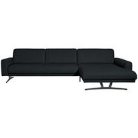 ECKSOFA in Echtleder Anthrazit  - Anthrazit, Konventionell, Leder/Metall (324/179cm) - Johann Jakob