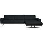 ECKSOFA in Echtleder Anthrazit  - Anthrazit, KONVENTIONELL, Leder/Metall (324/182cm) - Ambiente