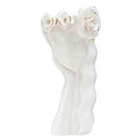 Vase Woman Cute  - Goldfarben/Weiß, Basics, Keramik (14.8/29/13  cm)