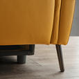3-SITZER-SOFA Echtleder Currygelb  - Currygelb/Schwarz, Design, Leder/Metall (210/79/104cm) - Emilio Belluti