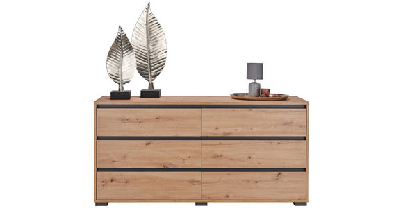 SIDEBOARD Anthrazit, Eichefarben  - Eichefarben/Anthrazit, Design, Holzwerkstoff/Kunststoff (160/79/48cm) - Carryhome