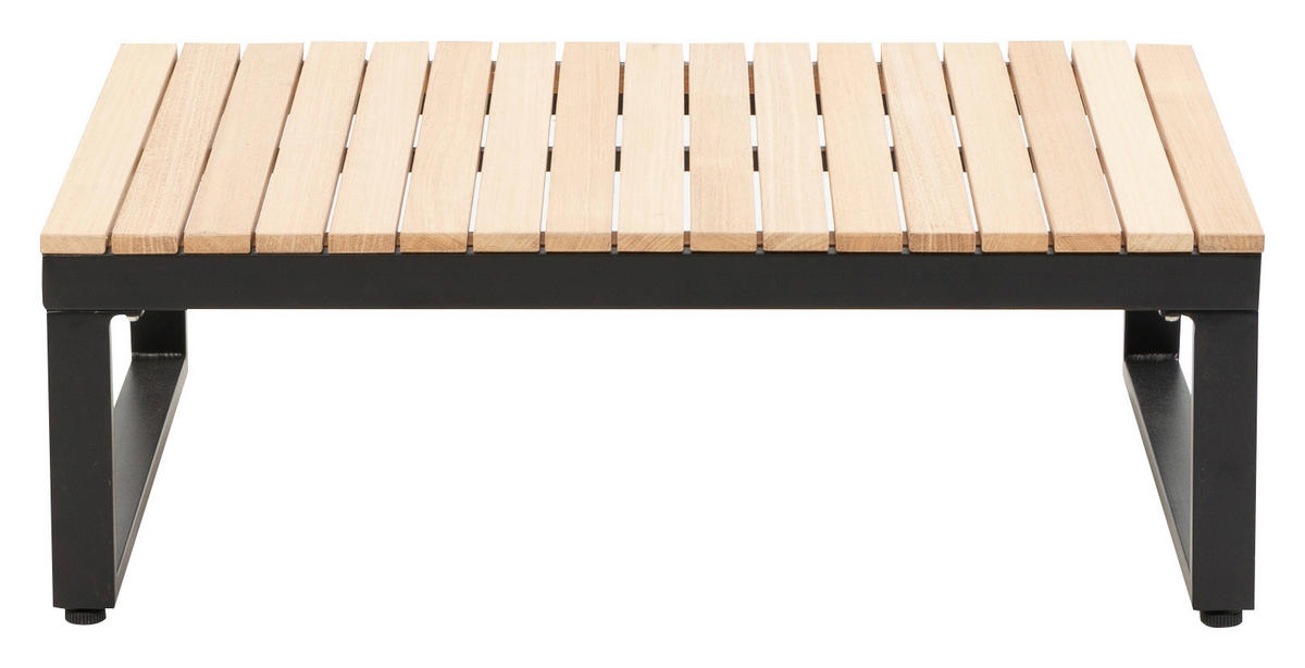 LOUNGEGARNITUR Akazie massiv, Hartholz Aluminium  - Anthrazit/Braun, MODERN, Holz/Textil (178/68/228,5cm) - Gardenson