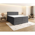 BOXSPRINGBETT 140/200 cm,  in Anthrazit, gepolstertes Kopfteil, Bettkasten, Topper, Matratzen, H3 + H4 = fest + sehr fest  - Anthrazit/Schwarz, KONVENTIONELL, Kunststoff/Textil (140/200cm) - Esposa