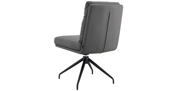 STUHL in Eisen Mikrofaser Metall, Textil - Schwarz/Grau, Design, Textil/Metall (51,5/92,5/66cm) - Novel