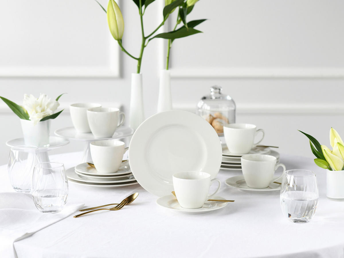 KAFFEESERVICE Creme Venice Creme 18-teilig  - Creme, Basics, Keramik - Creatable