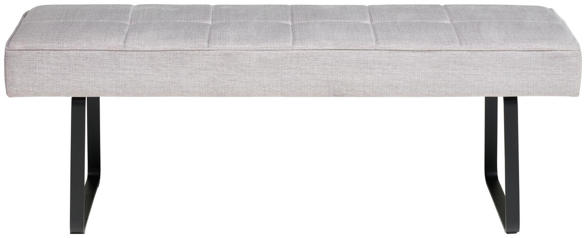 SITZBANK 140/49/47 cm Samt Grau  - Schwarz/Grau, KONVENTIONELL, Textil/Metall (140/49/47cm) - MID.YOU