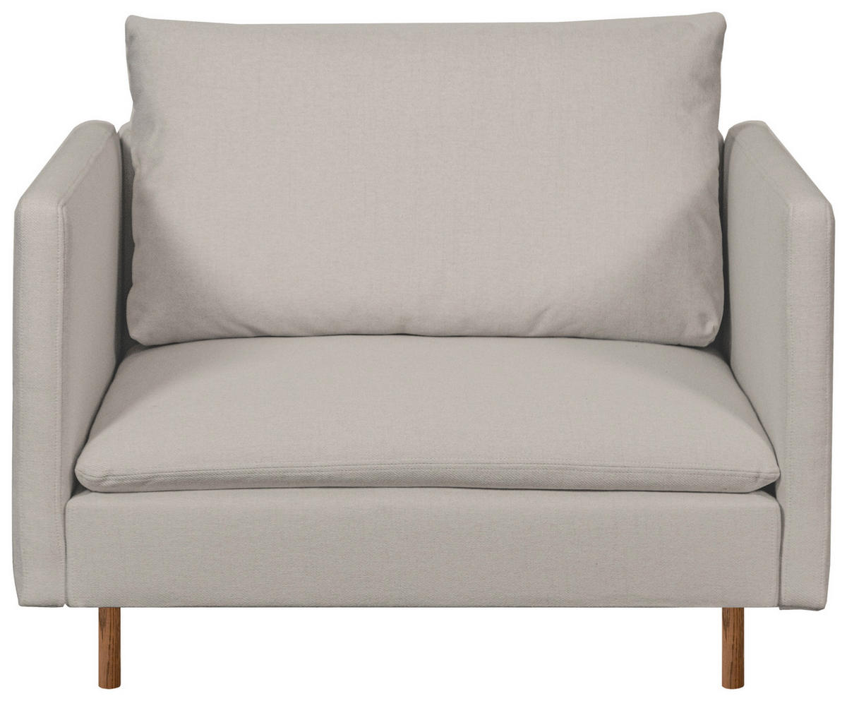 FÅTÖLJ i metall, textil, trä beige  - beige/brun, Klassisk, metall/trä (105/84/98cm) - Best Price