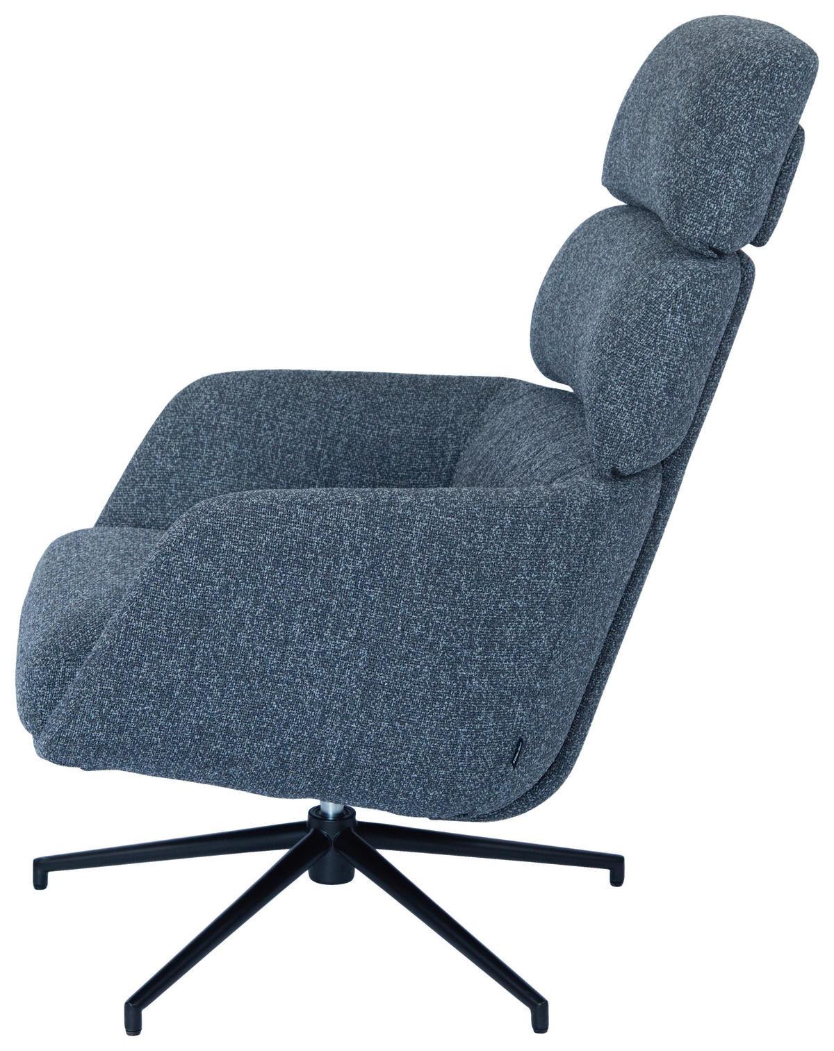 RELAXSESSELSET Webstoff Hocker, Kopfteilverstellung    - Schwarz/Grau, Design, Textil/Metall (73/110/87cm) - Dieter Knoll