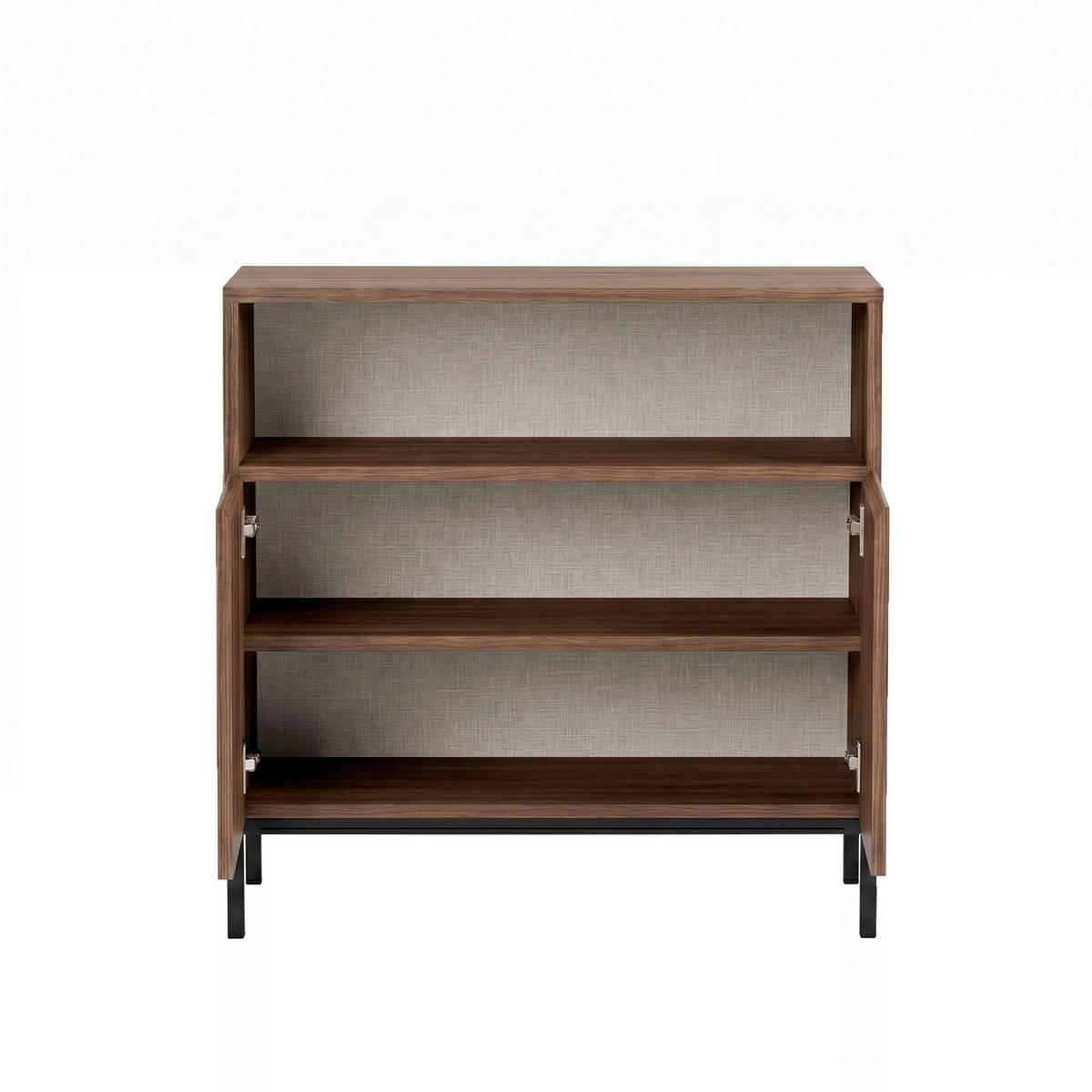 SIDEBOARD  80/80/40 cm  - Walnussfarben/Schwarz, Modern, Holzwerkstoff (80/80/40cm) - MID.YOU