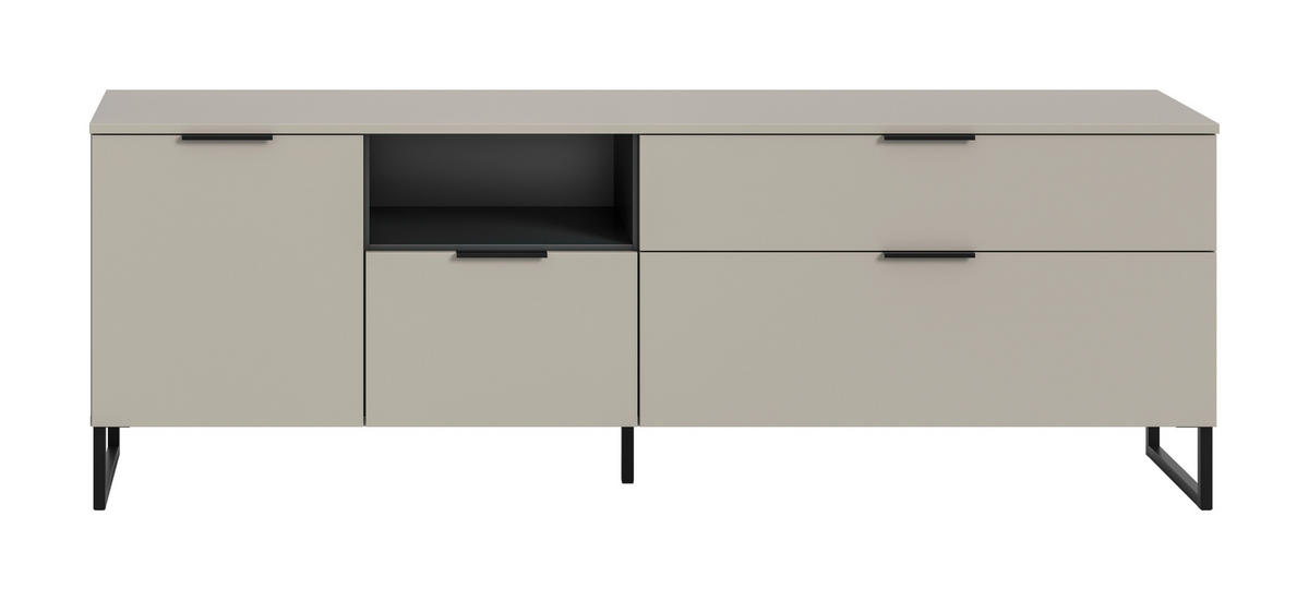 TV-SZEKRÉNY 185/64/41 cm  - kasmírszínű/fekete, Design, faalapú anyag/fém (185/64/41cm) - Livetastic