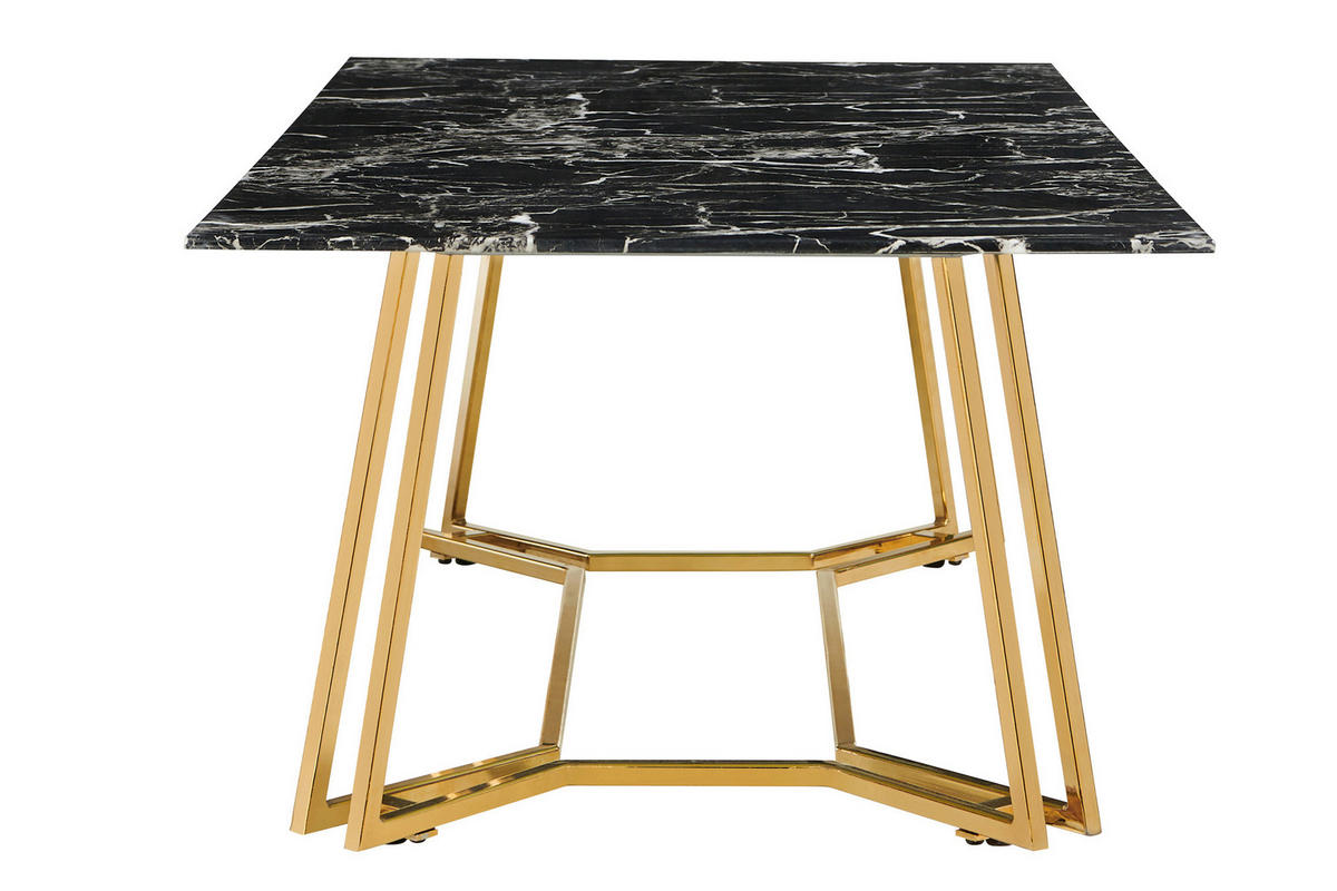 COUCHTISCH Sicherheitsglas 110/60/40 cm rechteckig Goldfarben, Schwarz  - Goldfarben/Schwarz, Design, Glas/Metall (110/60/40cm) - Livetastic