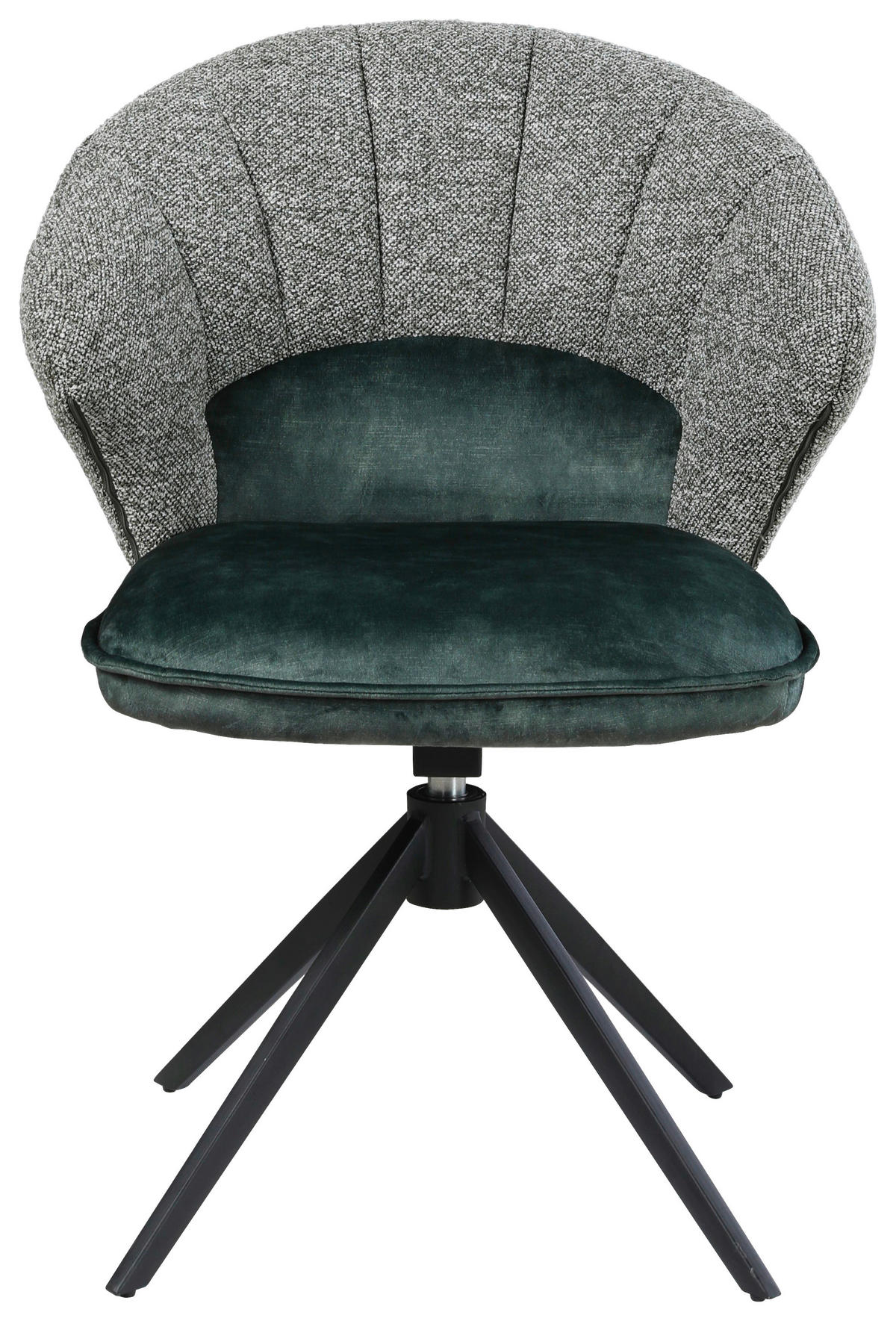 STOL, kovina, tekstil črna, temno zelena  - črna/temno zelena, Design, kovina/tekstil (61/87,5/63,5cm) - Novel