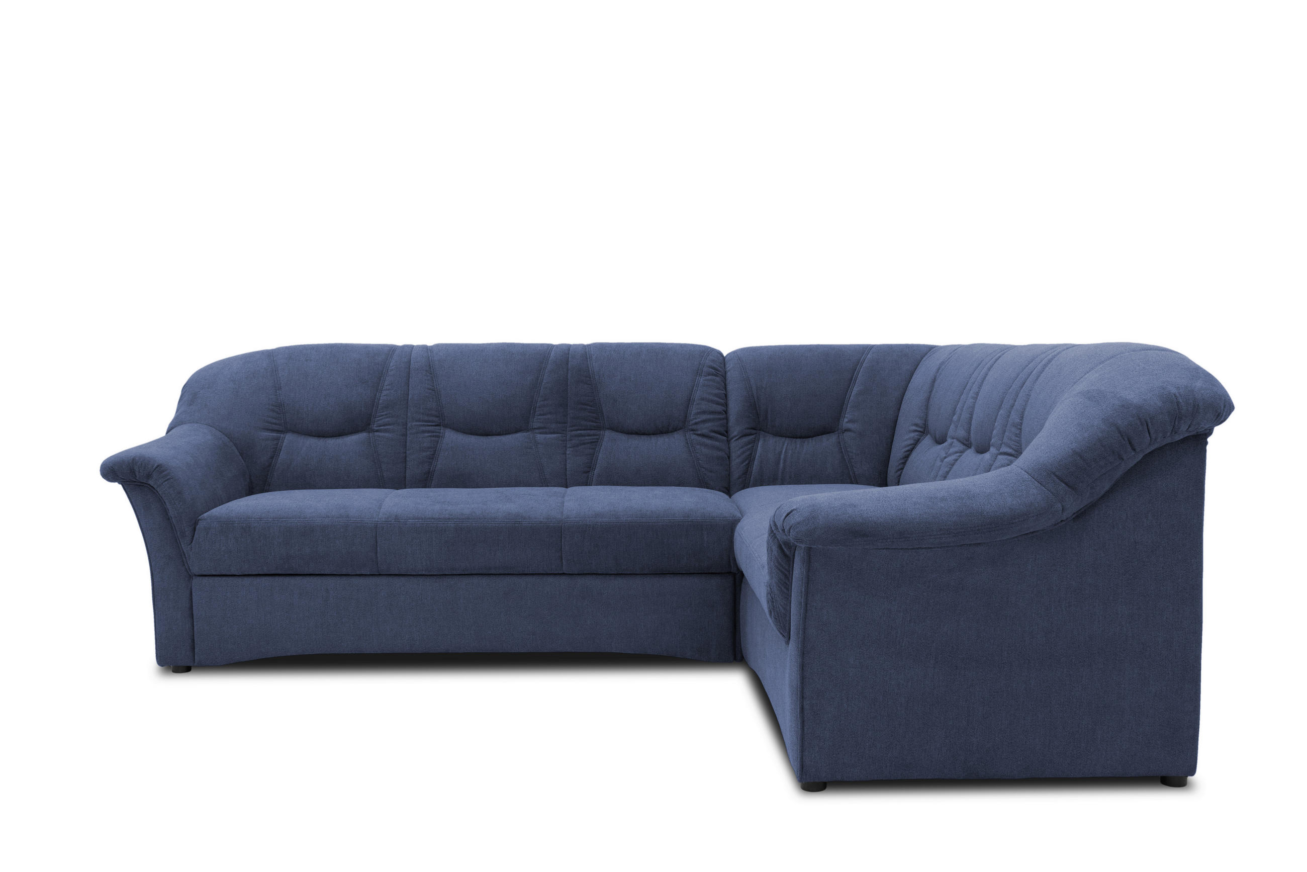 ECKSOFA Dunkelblau Mikrofaser  - Schwarz/Dunkelblau, KONVENTIONELL, Kunststoff/Textil (240/190cm) - MID.YOU