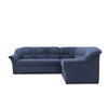 ECKSOFA Dunkelblau Mikrofaser  - Schwarz/Dunkelblau, KONVENTIONELL, Kunststoff/Textil (240/190cm) - MID.YOU