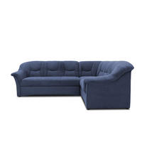 ECKSOFA Dunkelblau Mikrofaser  - Schwarz/Dunkelblau, KONVENTIONELL, Kunststoff/Textil (240/190cm) - MID.YOU