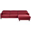 ECKSOFA in Echtleder Rot  - Rot/Schwarz, Design, Leder/Metall (291/176cm) - Valdera