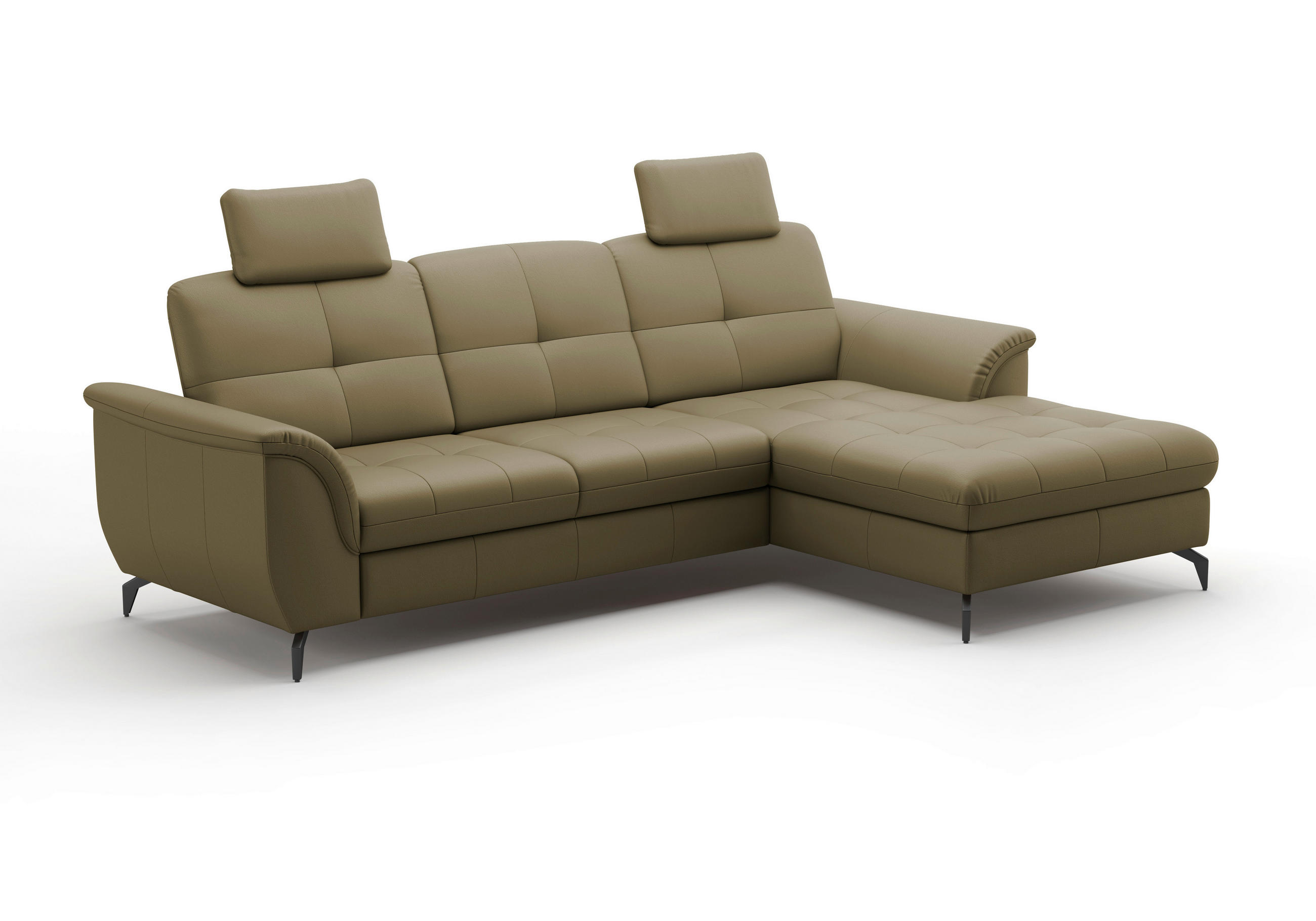 KOPFSTÜTZE - Olivgrün, MODERN, Leder (50/25/12cm) - Sit & More