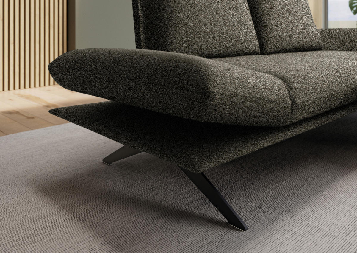 ECKSOFA Flachgewebe Braun  - Schwarz/Braun, Design, Textil/Metall (234/155cm) - Dieter Knoll