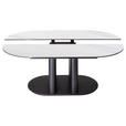 COUCHTISCH Glaskeramik, ESG 120/70/44-61 cm oval Anthrazit, Weiß  - Anthrazit/Weiß, Design, Holzwerkstoff/Metall (120/70/44-61cm) - Ambiente