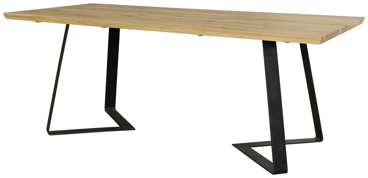 STOL ZA BLAGOVAONICU  boje hrasta  drvo      - boje hrasta/crna, Konvencionalno, drvo/metal (200/100/76cm) - Hom`in