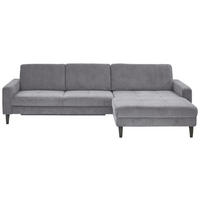 ECKSOFA in Cord Anthrazit  - Anthrazit/Schwarz, Modern, Textil/Metall (302/177cm) - Beldomo Style