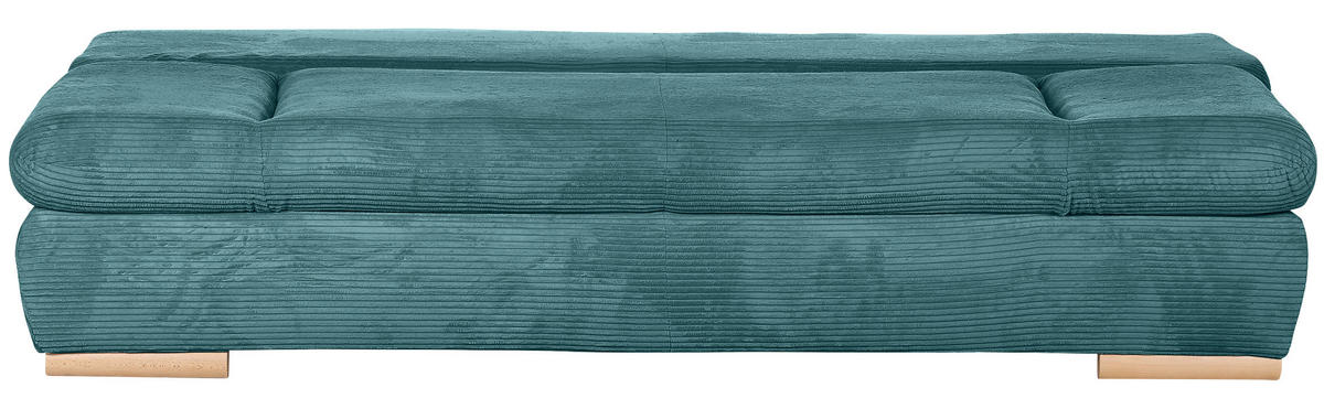 SCHLAFSOFA Cord Türkis  - Türkis/Naturfarben, KONVENTIONELL, Holz/Textil (200/75/92cm) - home24