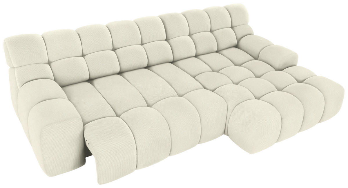 ECKSOFA in Webstoff Weiss  - Weiss/Schwarz, Modern, Kunststoff/Textil (297/180cm) - Welnova