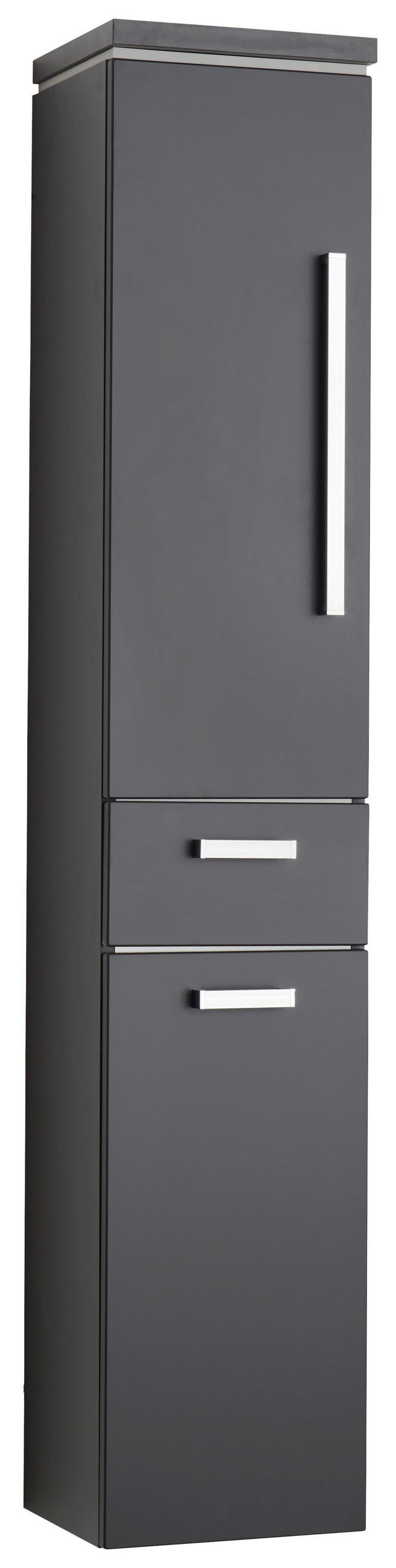 HOCHSCHRANK 30/164/33 cm  - Chromfarben/Grau, Design, Glas/Holzwerkstoff (30/164/33cm) - Novel