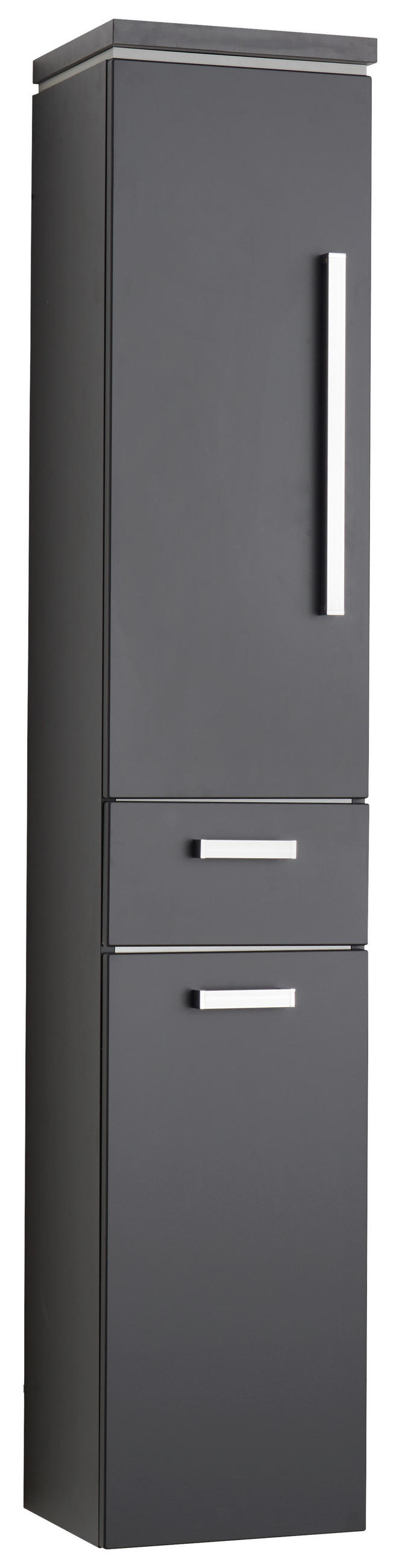HOCHSCHRANK 30/164/33 cm  - Chromfarben/Grau, Design, Glas/Holzwerkstoff (30/164/33cm) - Novel