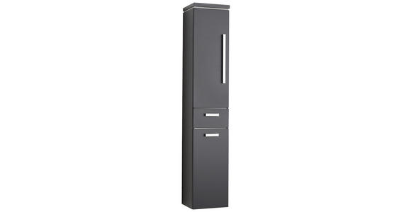 HOCHSCHRANK 30/164/33 cm  - Chromfarben/Grau, Design, Glas/Holzwerkstoff (30/164/33cm) - Novel