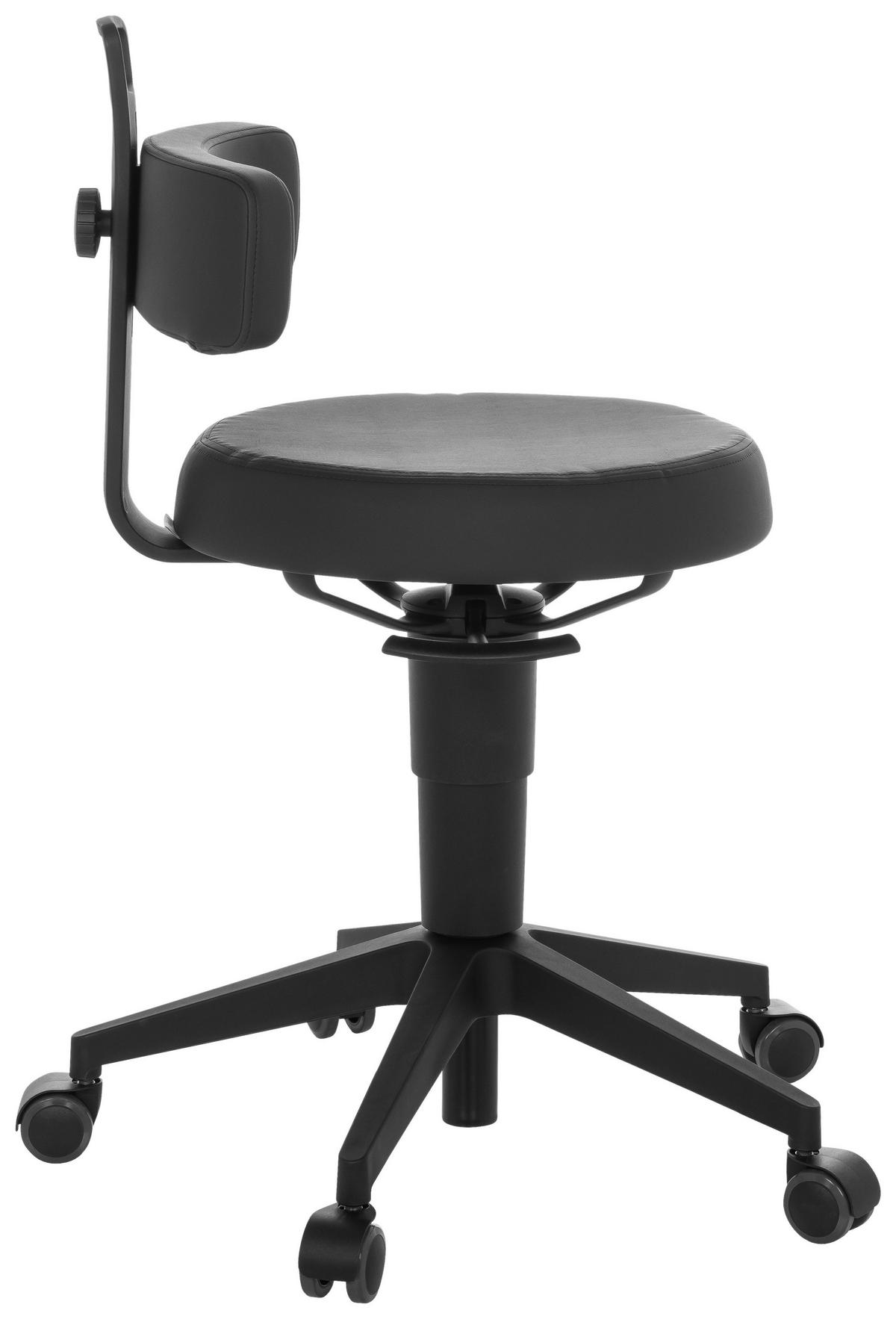 KONTORSPALL  svart  - svart, Basics, läder/plast (40/74-86/46cm) - MID.YOU