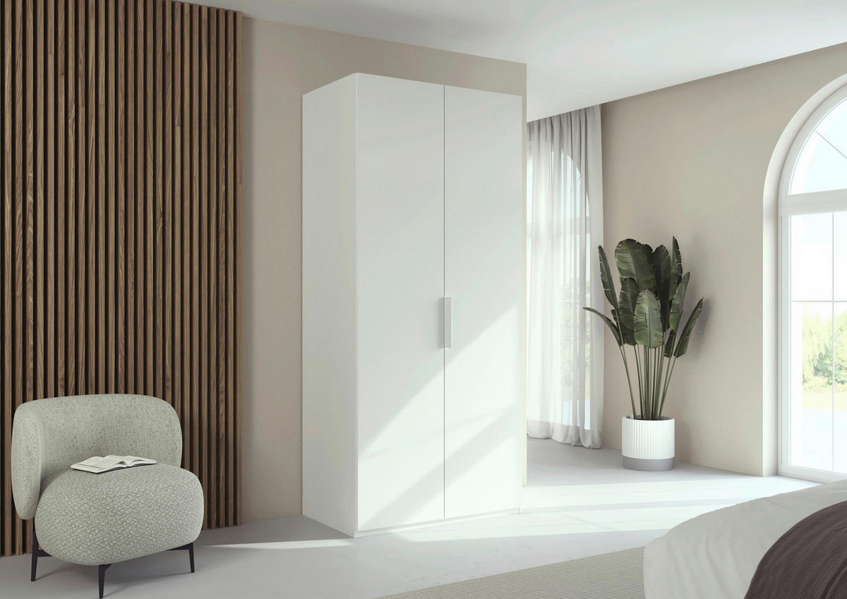 DREHTÜRENSCHRANK 61/235/61 cm,  in Weiß, 2-türig  - Weiß, Basics, Holzwerkstoff/Metall (61/235/61cm) - Novel