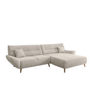 ECKSOFA Chenille Beige  - Wildeiche/Beige, Modern, Holz/Textil (290/166cm) - MID.YOU
