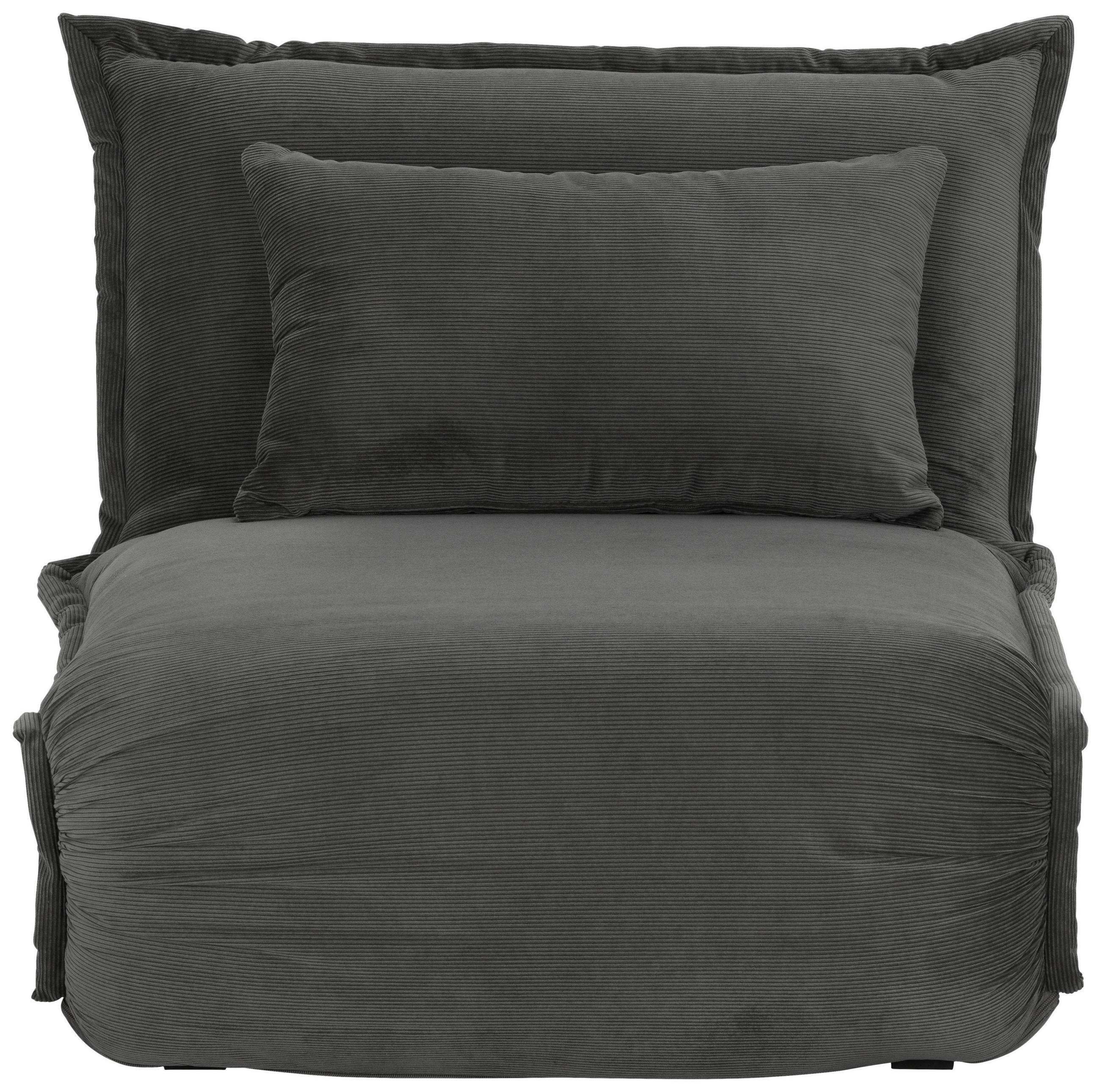 SCHLAFSESSEL Cord Grau    - Silberfarben/Grau, MODERN, Textil/Metall (77/73/87cm) - MID.YOU