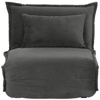 SCHLAFSESSEL Cord Grau    - Silberfarben/Grau, MODERN, Textil/Metall (77/73/87cm) - MID.YOU