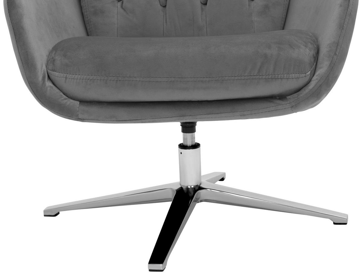 RELAXSESSEL Samt Hocker    - Grau, Design, Metall (73/102/84cm) - MID.YOU