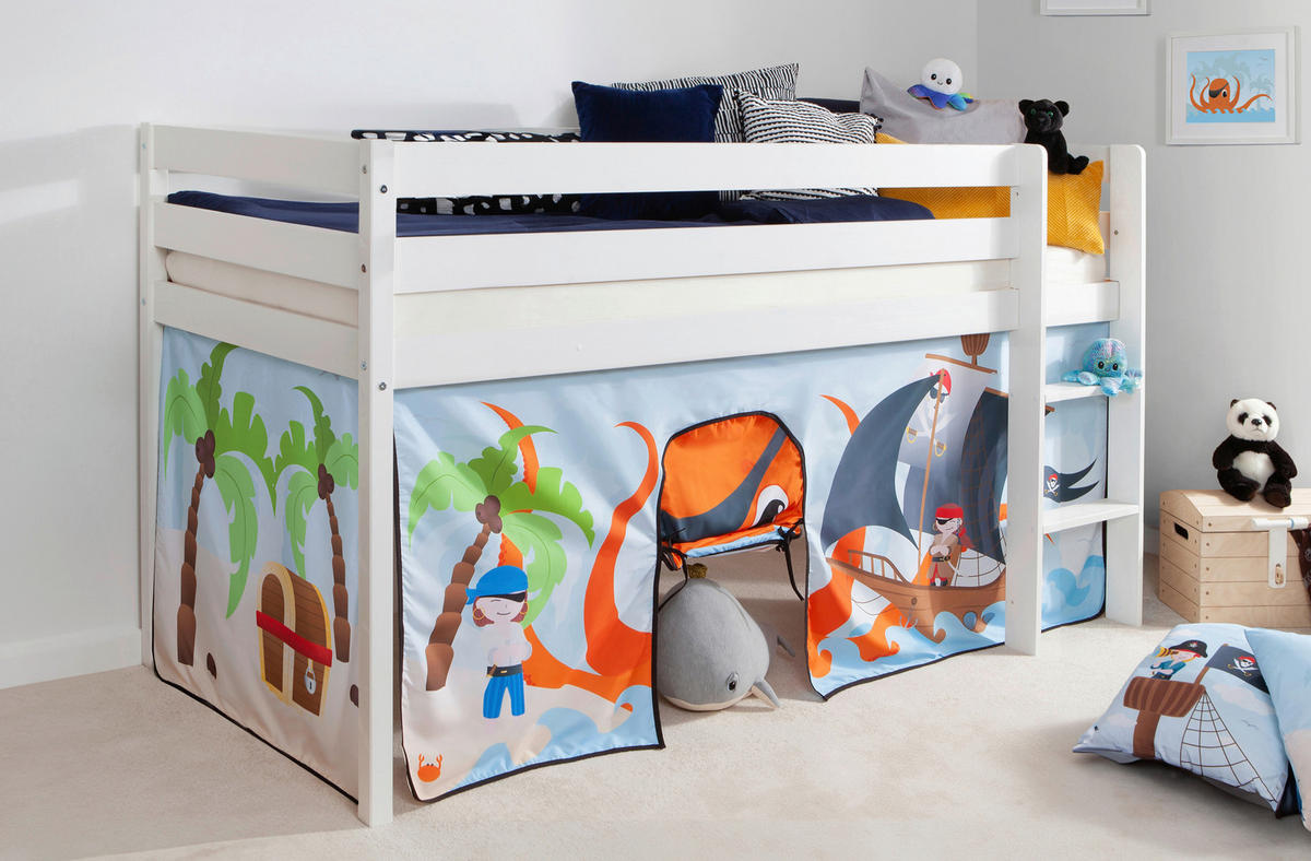HOCHBETT 90/200 cm Weiß Weiß  - Naturfarben/Weiß, Natur, Holz/Textil (90/200cm) - MID.YOU