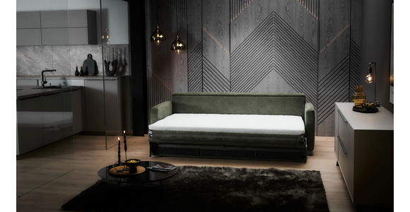 SCHLAFSOFA  in Flachgewebe Dunkelgrün  - Dunkelgrün/Schwarz, KONVENTIONELL, Textil/Metall (232/77/116cm) - Dieter Knoll