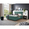 BOXSPRINGBETT 160/200 cm  in Petrol  - Chromfarben/Petrol, Konventionell, Kunststoff/Textil (160/200cm) - Voleo