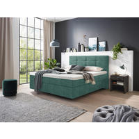 BOXSPRINGBETT 160/200 cm  Petrol  - Chromfarben/Petrol, Konventionell, Kunststoff/Textil (160/200cm) - Voleo