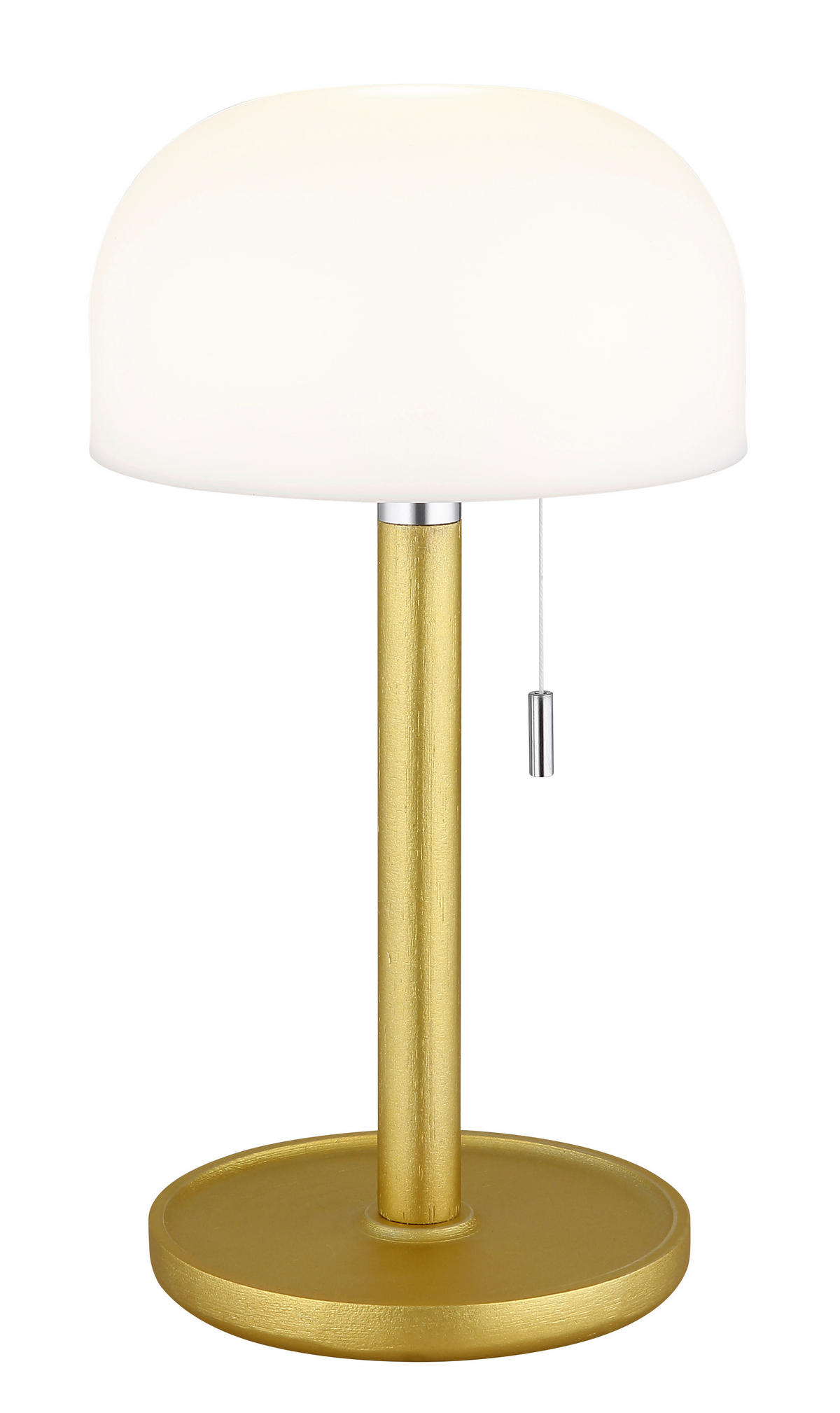 AKKU-TISCHLEUCHTE NORMAN 15/28 cm  - Messingfarben/Opal, KONVENTIONELL, Holz/Kunststoff (15/28cm) - Globo