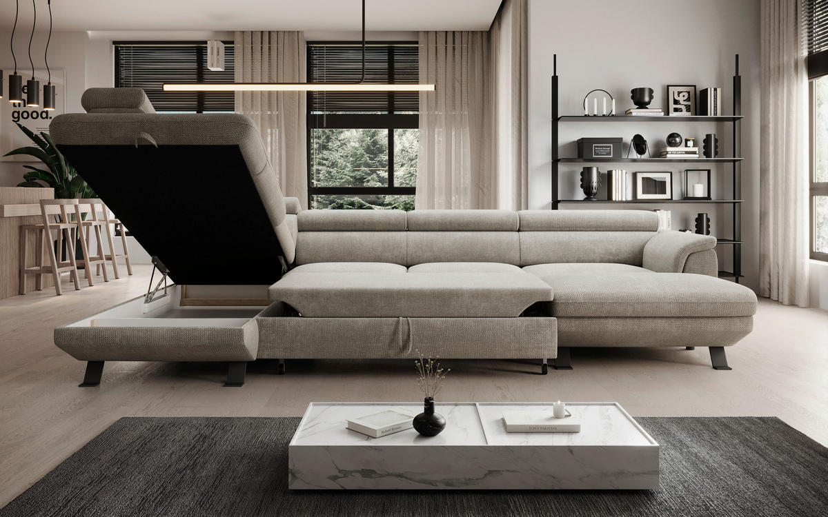 SOFFA i vävt tyg currygul  - currygul/svart, Design, metall/textil (334/76-92/162/198cm) - Stylife
