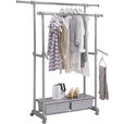 KLEIDERWAGEN in Grau, Chromfarben 92-143/116-176/44 cm   - Chromfarben/Grau, Design, Kunststoff/Metall (92-143/116-176/44cm) - Carryhome