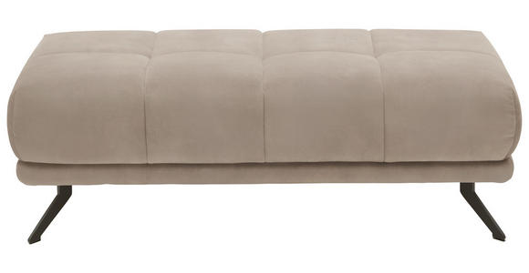 HOCKER in Textil Hellbraun - Hellbraun/Schwarz, KONVENTIONELL, Textil/Metall (137/43/73cm) - Carryhome
